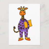 Funny Giraffe i Pajamas mit Pillow Cartoon