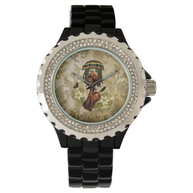 Funny Giraffe, ich bin ein Hippie-Yippee Armbanduhr (Vorderseite)