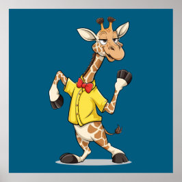 Funny Giraffe Illustration Poster