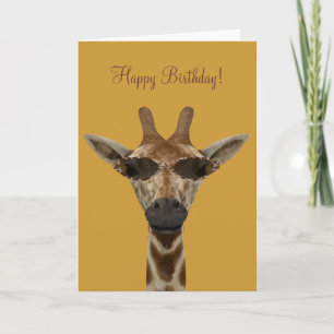 Funny Giraffe Incognito mit trendiger Sonnenbrille Karte