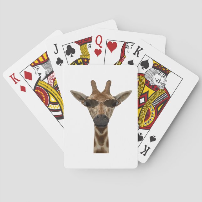Funny Giraffe Incognito mit trendiger Sonnenbrille Spielkarten (Rückseite)