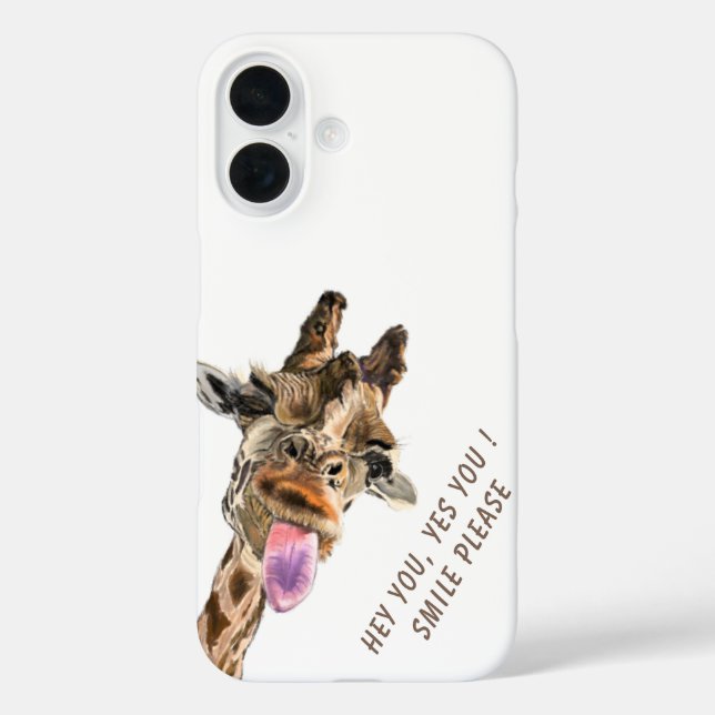 Funny Giraffe iPhone Case - Benutzerdefinierter Te (Rückseite)