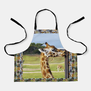 Funny Giraffe Licking, Kinder Full Print Schürze