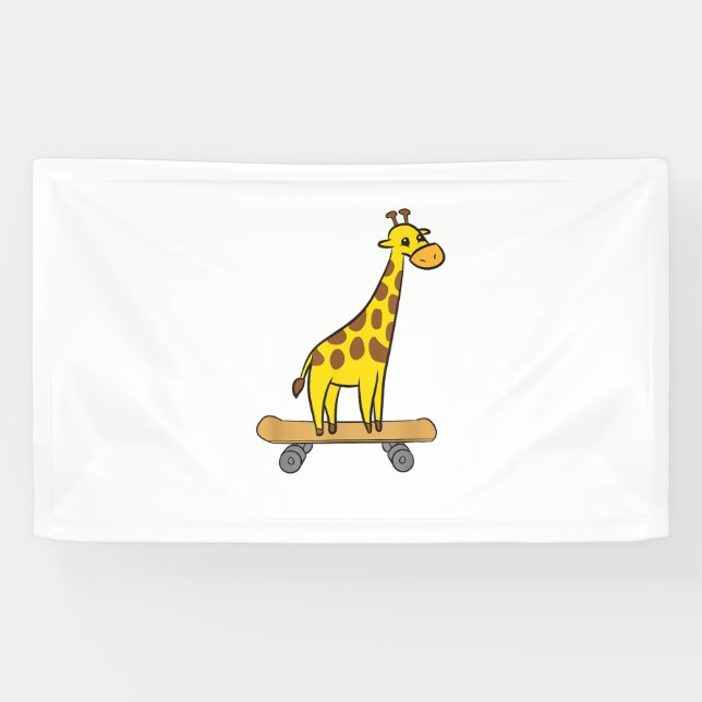Funny Giraffe Lover Giraffe Skateboard Banner (Horizontal)
