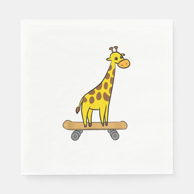 Funny Giraffe Lover Giraffe Skateboard Serviette (Vorderseite)