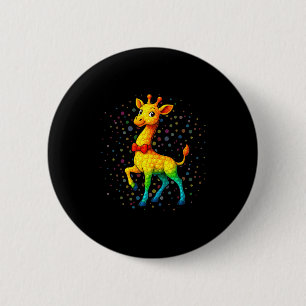 Funny Giraffe Lovers Polka Dots Happy Dot Day Boys Button