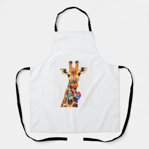 Funny Giraffe mit Bowtie Animal Spaß Schürze