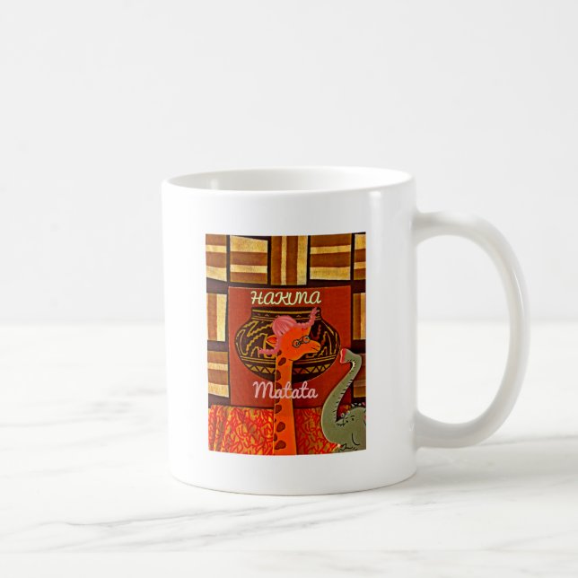Funny Giraffe mit coolem Text Hakuna Matata Design Kaffeetasse (Rechts)