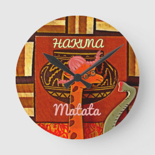 Funny Giraffe mit coolem Text Hakuna Matata Design Runde Wanduhr