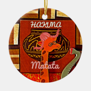 Funny Giraffe mit coolem Text Hakuna Matata Keramik Ornament