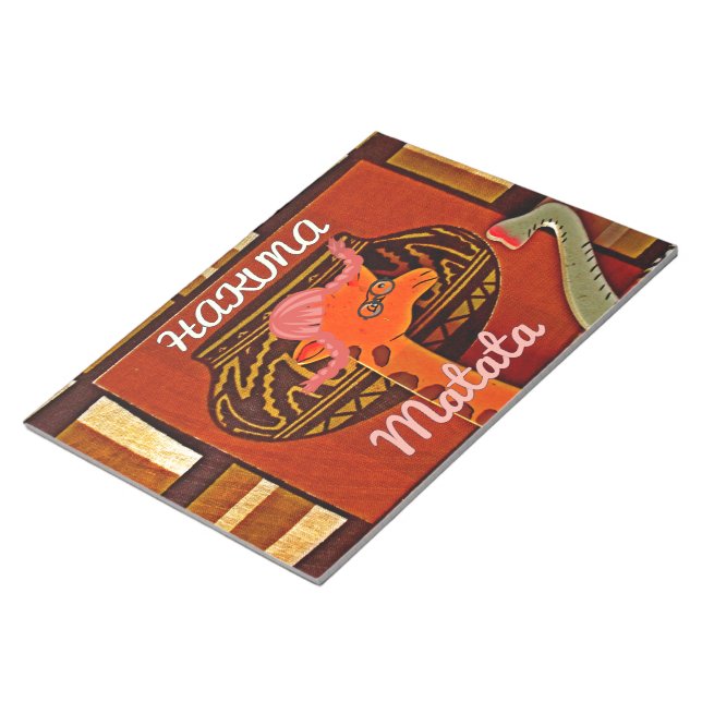 Funny Giraffe mit coolem Text Hakuna Matata Notizblock (angewinkelt)