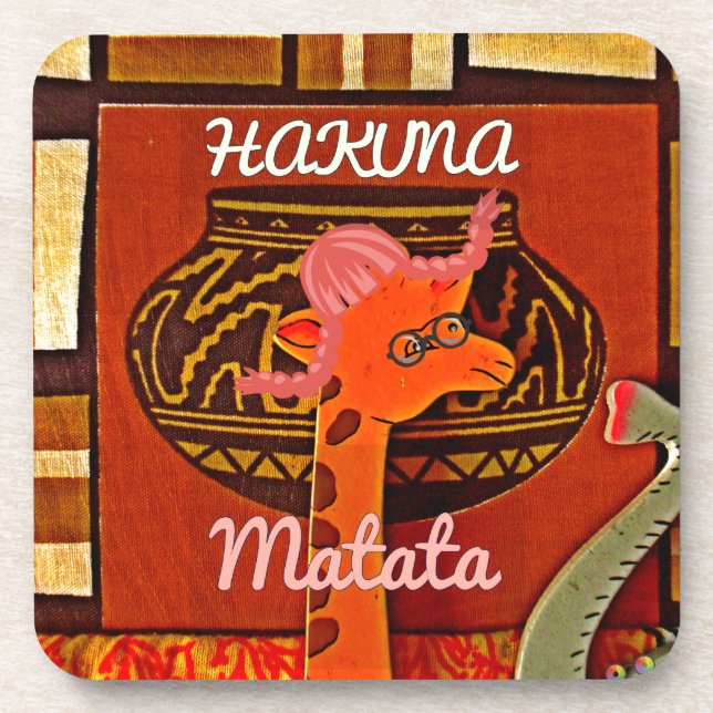 Funny Giraffe mit coolem Text Hakuna Matata Untersetzer (Vorderseite)