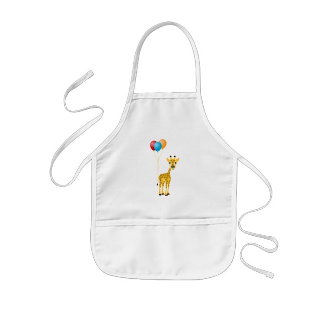 Funny Giraffe mit farbenfrohen Ballons Kinderschürze (Vorne)