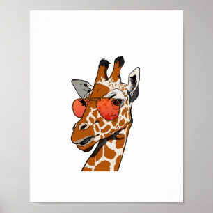 Funny Giraffe mit Sonnenbrille Geschenk Idee für G Poster