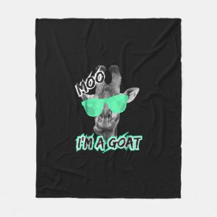 Funny Giraffe Moo Im A Goat Cute Zoo Tiergeschenk Fleecedecke