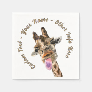 Funny Giraffe Napkins mit eigenem Text Serviette