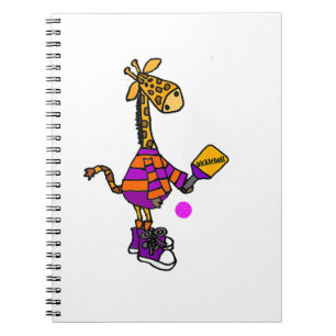 Funny Giraffe Playing Pickleball Notizblock