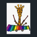 Funny Giraffe Playing Xylophone Cartoon Postkarte<br><div class="desc">Niedliche und lustige Giraffe spielt ein buntes Xylophon Original Art Design. Kann auch benutzerdefinierten Text hinzufügen und die Hintergrundfarbe bei der Bestellung ändern.</div>