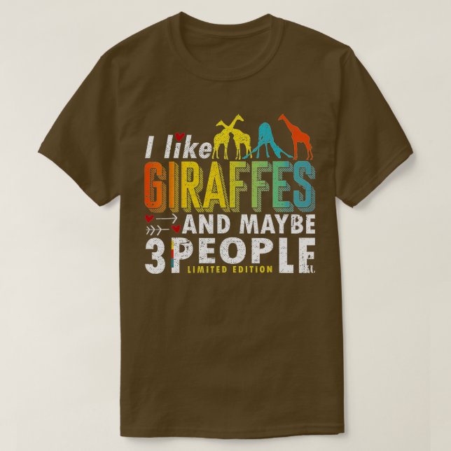 Funny Giraffe Redewendungen mag ich Giraffen und v T-Shirt (Design vorne)