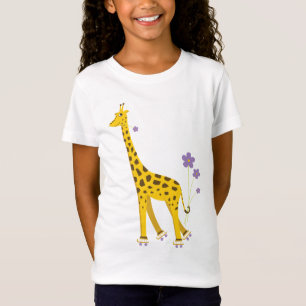Funny Giraffe Roller Skating T-Shirt