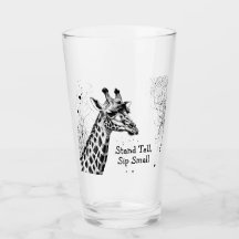 Funny Giraffe Schwarz-weiß Tinte Personalisiert