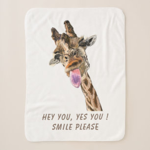 Funny Giraffe Sherpa Blanket Lächeln - Benutzerdef Sherpadecke