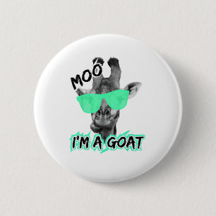 Funny Giraffe Shirt Moo Ich bin ein Ziege Niedlich Button