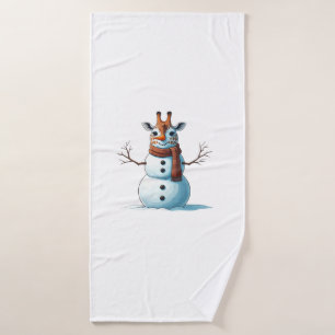 Funny Giraffe Snowman Scarf Weihnachtsfrauen Mens Badehandtuch