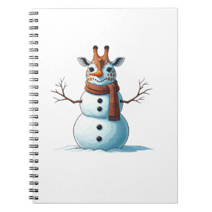 Funny Giraffe Snowman Scarf Weihnachtsfrauen Mens Notizblock