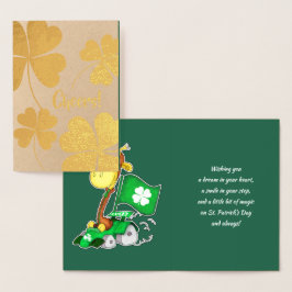 Funny Giraffe St.Patrick's Day Folienkarte