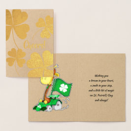 Funny Giraffe St.Patrick's Day Folienkarte