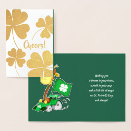 Funny Giraffe St.Patrick's Day Folienkarte
