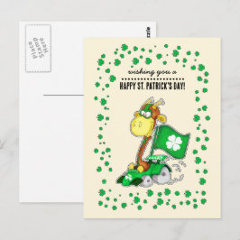 Funny Giraffe St. Patrick's Day Postkarten