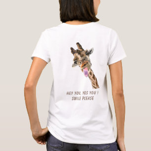 Funny Giraffe T - Shirt - Benutzerdefinierter Text