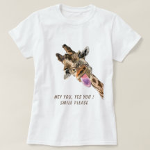 Funny Giraffe T - Shirt Lächeln - Benutzerdefinier