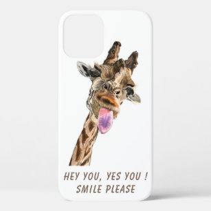 Funny Giraffe Tongue Out and Playful Wink Cartoon Case-Mate iPhone Hülle