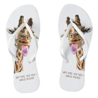 Funny Giraffe Tongue Out and Playful Wink Cartoon
