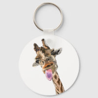 Funny Giraffe Tongue Out and Playful Wink - Hello