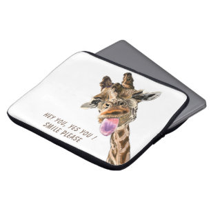 Funny Giraffe Tongue Out and Playful Wink - Läche Laptopschutzhülle