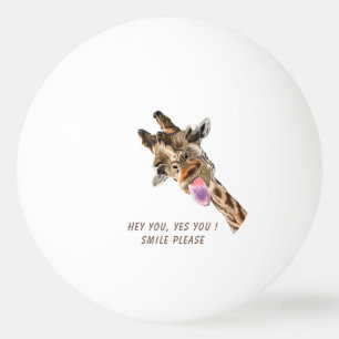 Funny Giraffe Tongue Out and Playful Wink - Läche Tischtennisball