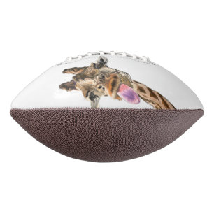 Funny Giraffe Tongue Out and Playful Wink - Lächel Football