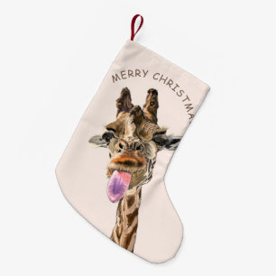Funny Giraffe Tongue Out and Playful Wink - Lächel Kleiner Weihnachtsstrumpf