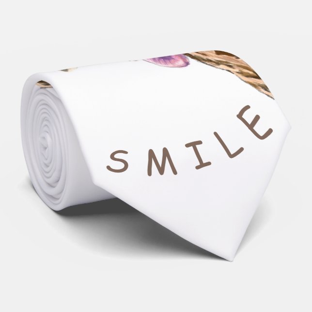 Funny Giraffe Tongue Out and Playful Wink - Lächel Krawatte (Gerollt)