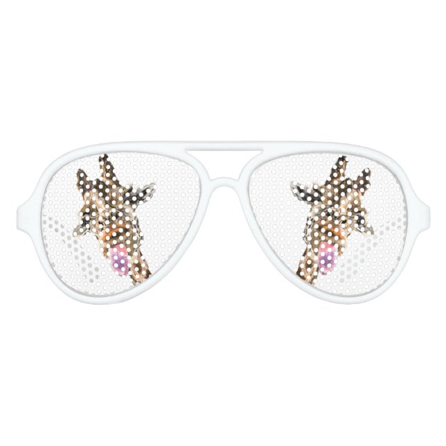 Funny Giraffe Tongue Out and Playful Wink - Lächel Partybrille (Vorderseite)