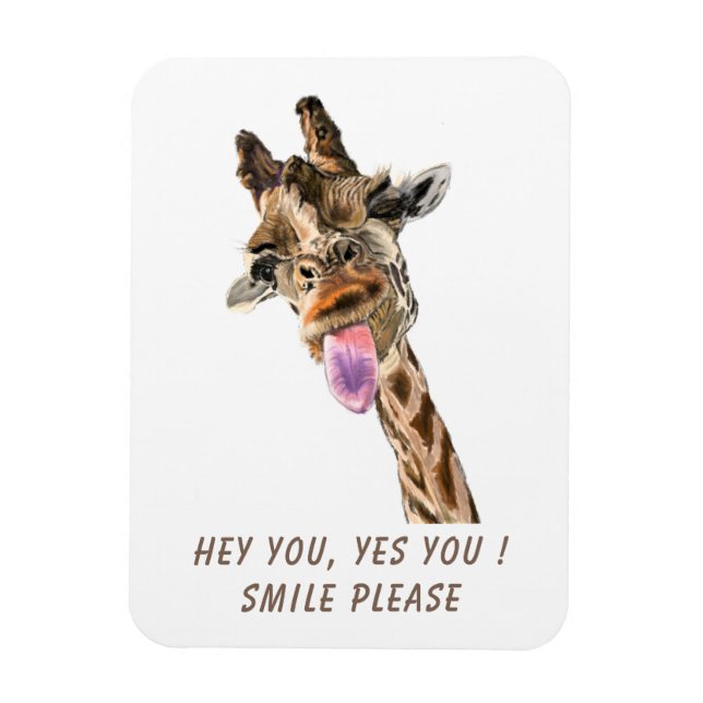 Funny Giraffe Tongue Out Playful Magnet Lächeln (Vertikal)