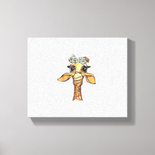 Funny Giraffe Tropical Bandana Hipster Giraffe Gif Leinwanddruck