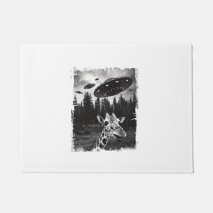 Funny Giraffe UFO Zoo Animal Weird Meme Graphic Fußmatte