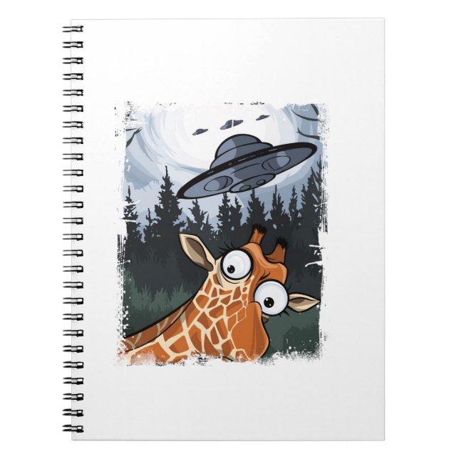 Funny Giraffe UFO Zoo Animal Weird Meme Graphic _ Notizblock (Vorderseite)