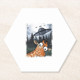 Funny Giraffe UFO Zoo Animal Weird Meme Graphic _ Untersetzer