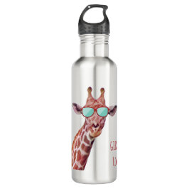 Funny Giraffe Wearing Sonnenbrillen Wasserfarben K Edelstahlflasche